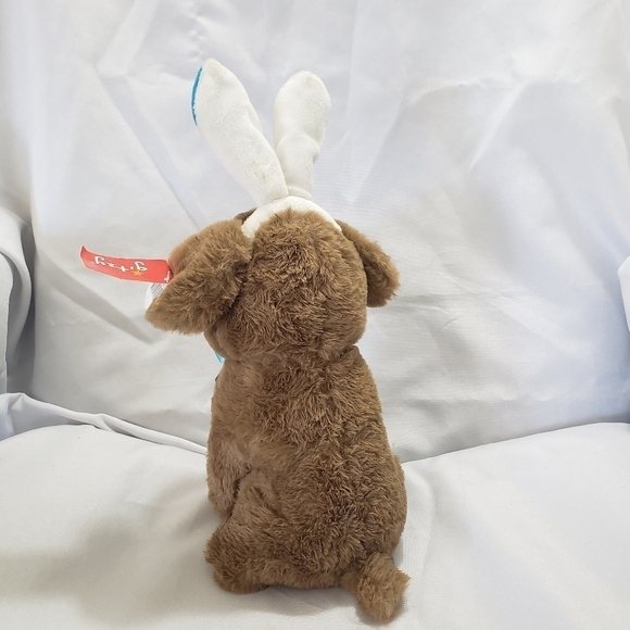 Gitzy Brown Puppy Dog Easter Plush 9" Stuffed Animal Toy Bunny Ears - Picture 5 of 9
